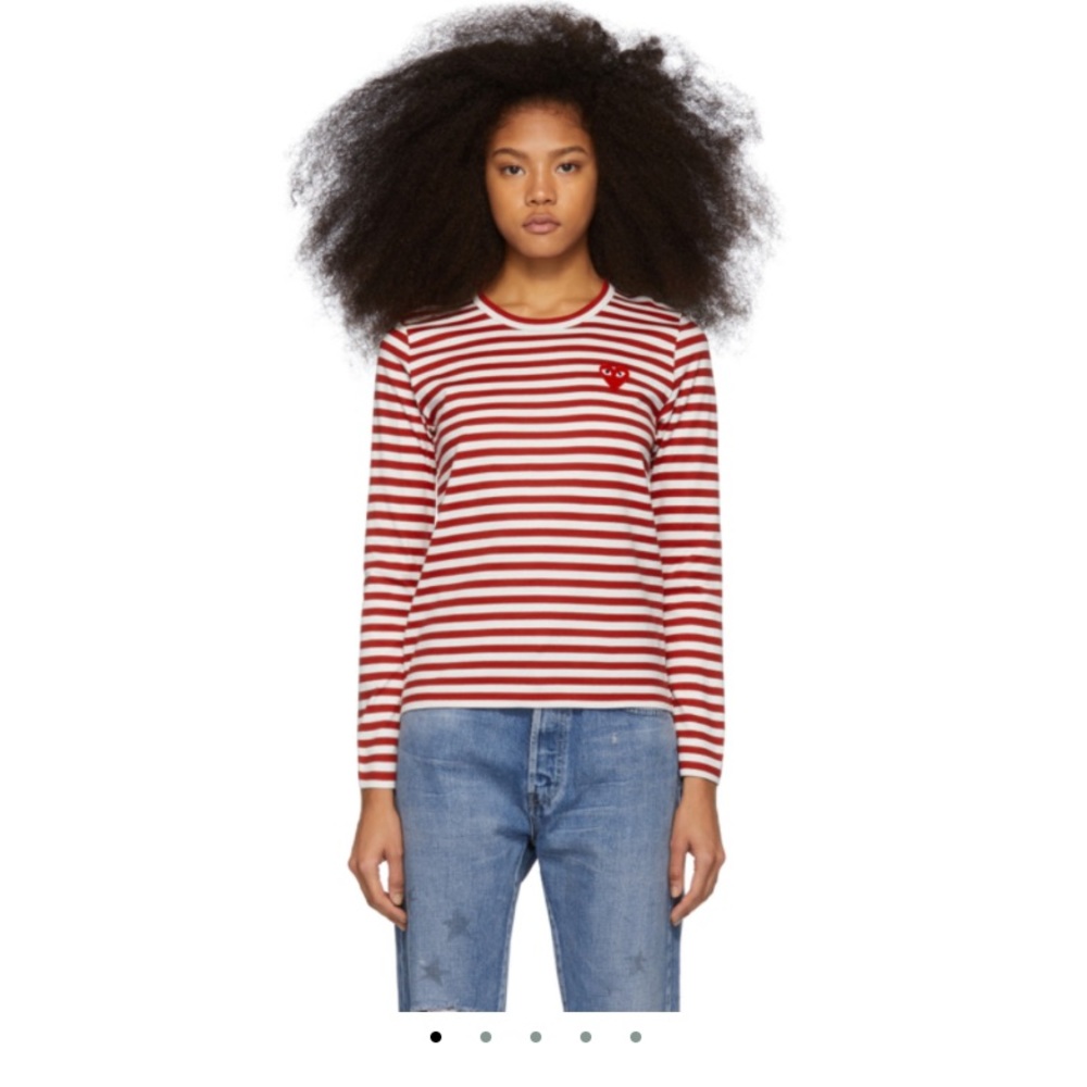 Comme des garcons play stripped shirt